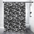 Black White And Grey Digital Camo Print Premium Shower Curtain