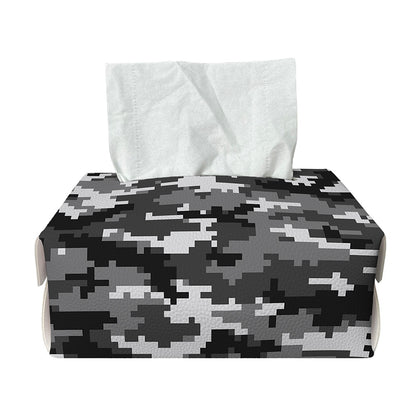 Black White And Grey Digital Camo Print Rectangle Tissue Box Cover