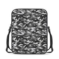 Black White And Grey Digital Camo Print Rectangular Crossbody Bag