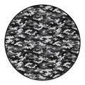 Black White And Grey Digital Camo Print Round Floor Mat