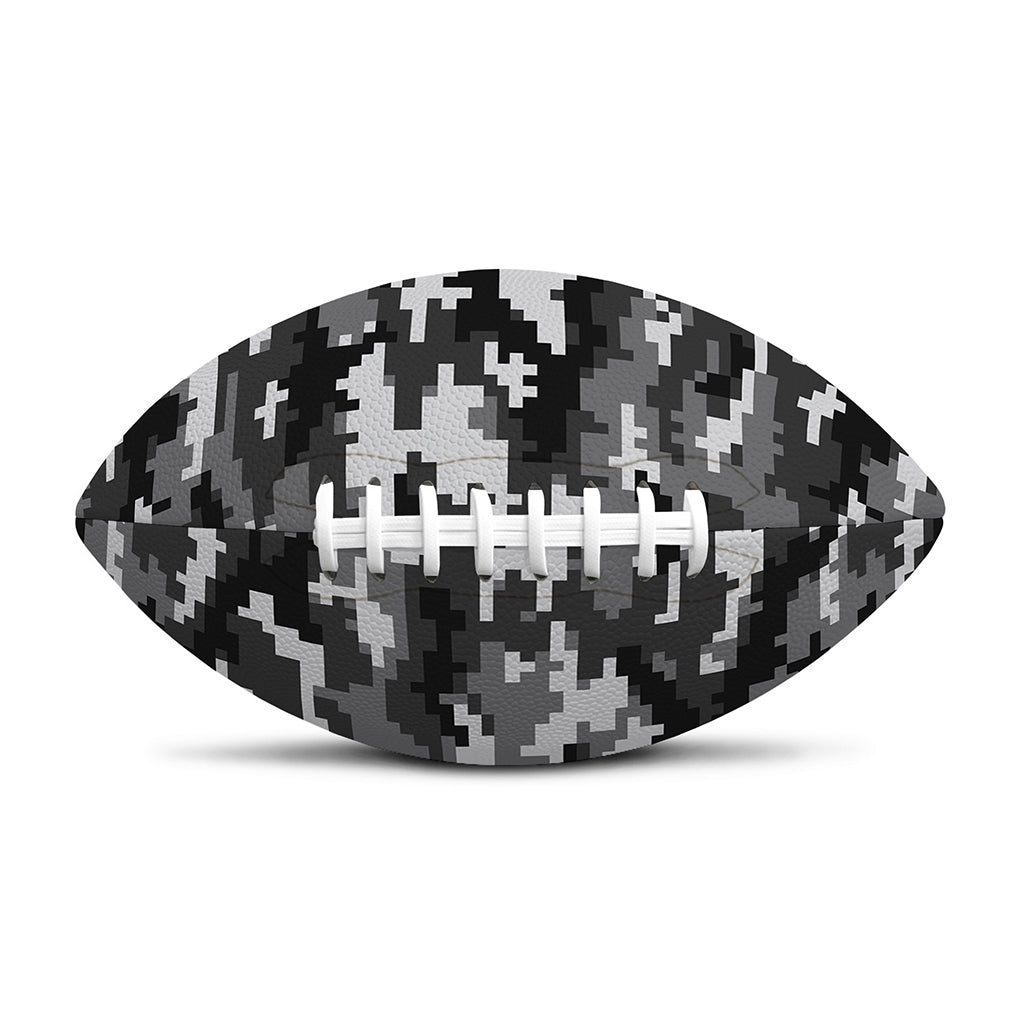 Black White And Grey Digital Camo Print Rugby Ball