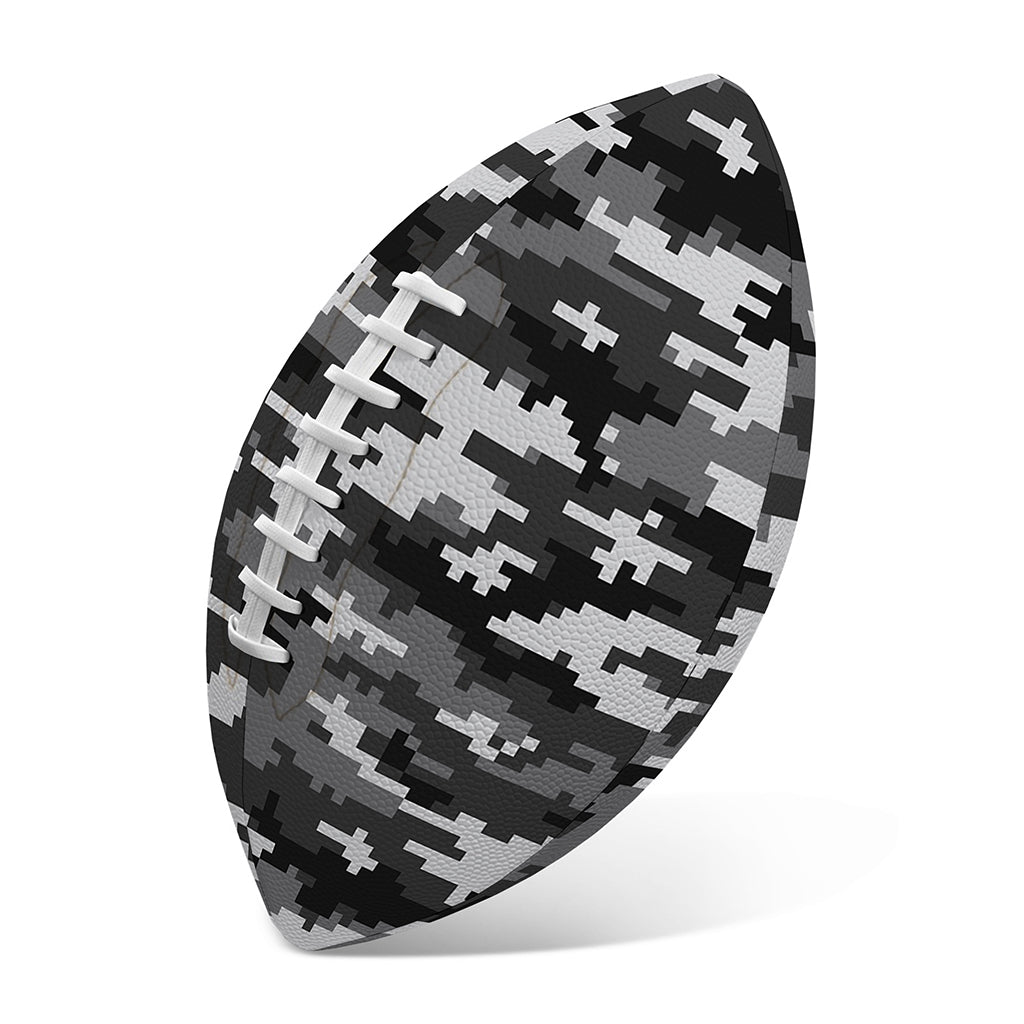 Black White And Grey Digital Camo Print Rugby Ball
