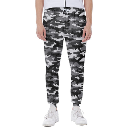 Black White And Grey Digital Camo Print Scuba Joggers