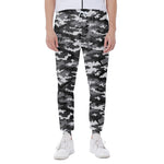 Black White And Grey Digital Camo Print Scuba Joggers