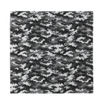 Black White And Grey Digital Camo Print Silk Bandana