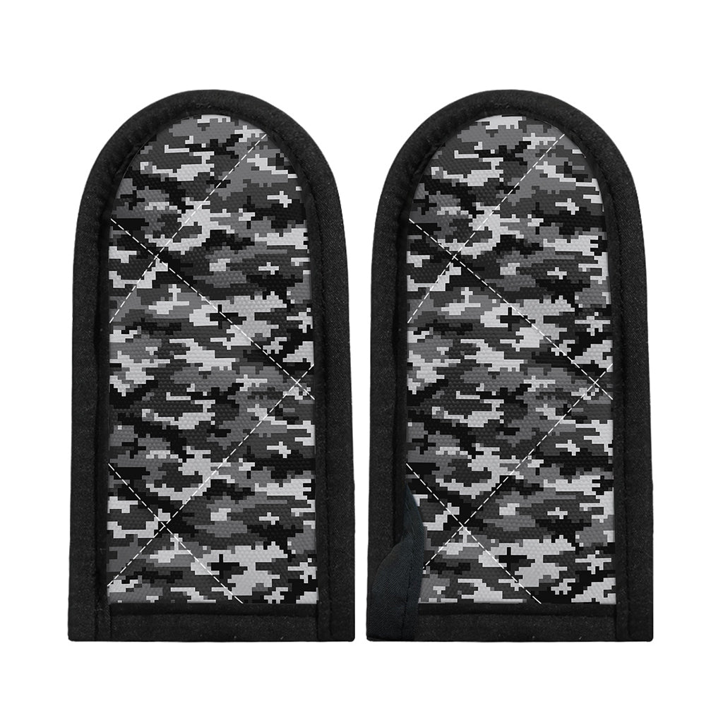 Black White And Grey Digital Camo Print Skillet Handle Cover