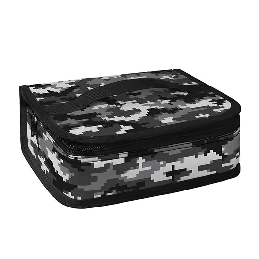 Black White And Grey Digital Camo Print Small Lunch Bag