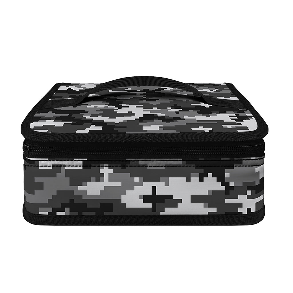Black White And Grey Digital Camo Print Small Lunch Bag