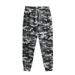 Black White And Grey Digital Camo Print Sweatpants