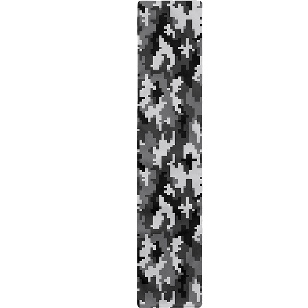 Black White And Grey Digital Camo Print Table Runner