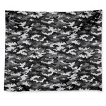 Black White And Grey Digital Camo Print Tapestry