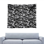 Black White And Grey Digital Camo Print Tapestry
