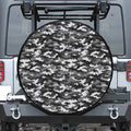 Black White And Grey Digital Camo Print Tire Cover