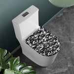 Black White And Grey Digital Camo Print Toilet Lid Cover