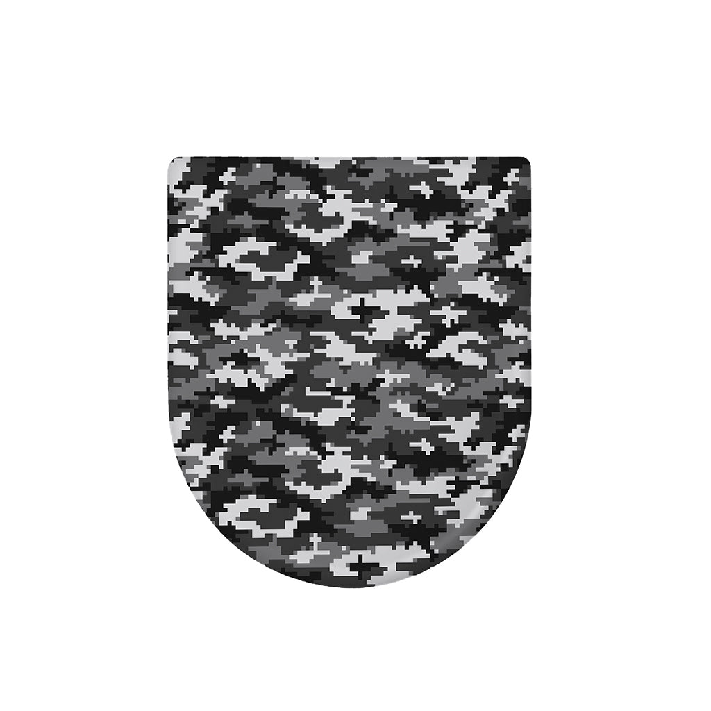 Black White And Grey Digital Camo Print Toilet Lid Cover