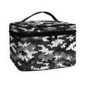 Black White And Grey Digital Camo Print Travel Makeup Bag