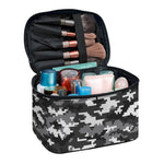 Black White And Grey Digital Camo Print Travel Makeup Bag