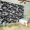 Black White And Grey Digital Camo Print Wall Sticker