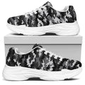 Black White And Grey Digital Camo Print White Chunky Shoes