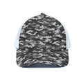 Black White And Grey Digital Camo Print White Mesh Trucker Hat