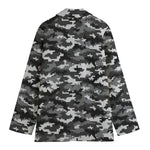 Black White And Grey Digital Camo Print Women's Blazer