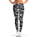 Black White And Grey Digital Camo Print Women's Leggings