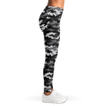 Black White And Grey Digital Camo Print Women's Leggings