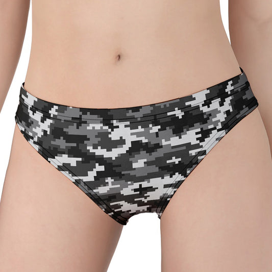 Black White And Grey Digital Camo Print Women's Panties