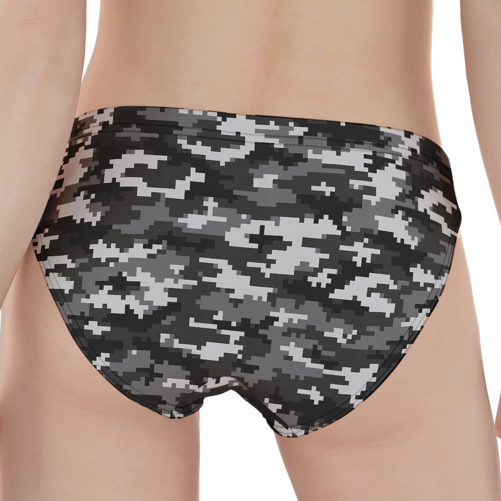 Black White And Grey Digital Camo Print Women's Panties