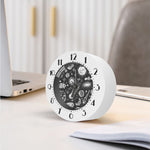 Black White Galaxy Outer Space Print Alarm Clock