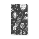 Black White Galaxy Outer Space Print Baby Crib Sheet