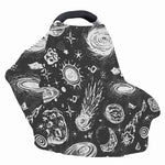 Black White Galaxy Outer Space Print Baby Seat Cover