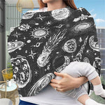 Black White Galaxy Outer Space Print Baby Seat Cover