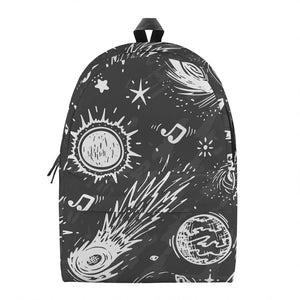 Black White Galaxy Outer Space Print Backpack