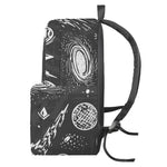 Black White Galaxy Outer Space Print Backpack