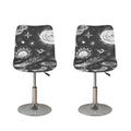 Black White Galaxy Outer Space Print Bar Stool Covers