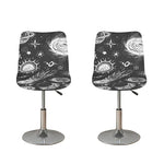 Black White Galaxy Outer Space Print Bar Stool Covers