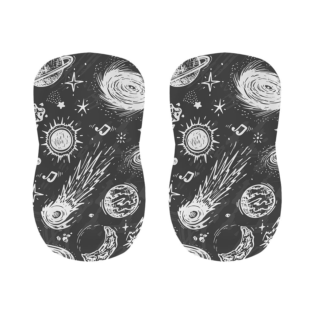Black White Galaxy Outer Space Print Bar Stool Covers