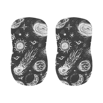 Black White Galaxy Outer Space Print Bar Stool Covers