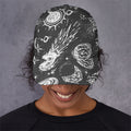 Black White Galaxy Outer Space Print Baseball Cap