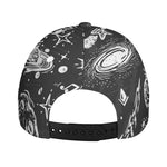 Black White Galaxy Outer Space Print Baseball Cap