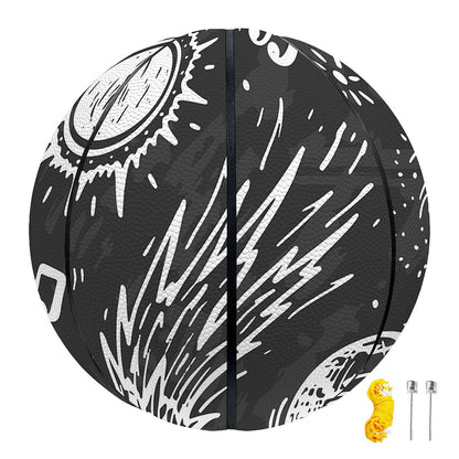 Black White Galaxy Outer Space Print Basketball