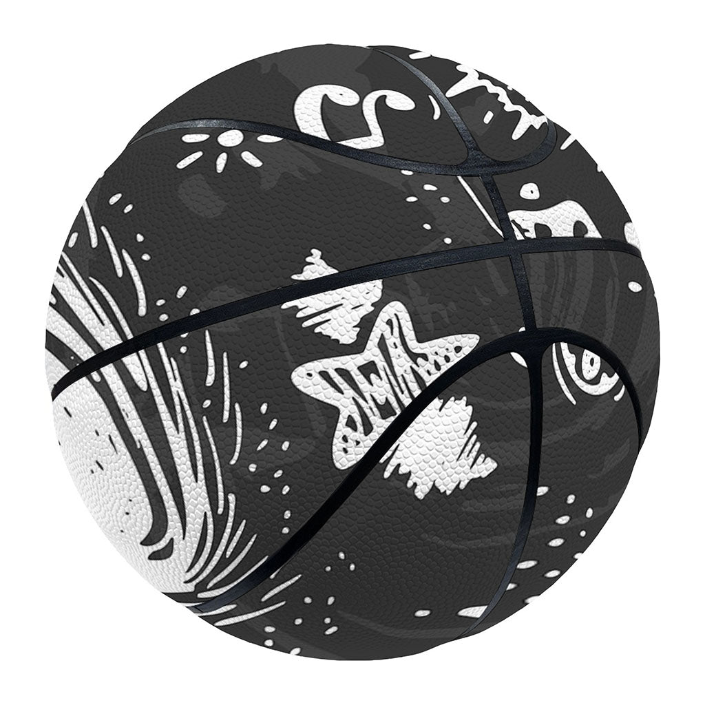 Black White Galaxy Outer Space Print Basketball