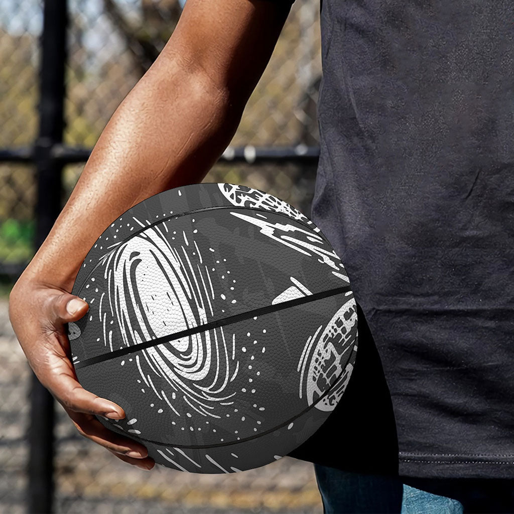 Black White Galaxy Outer Space Print Basketball