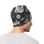 Black White Galaxy Outer Space Print Beanie