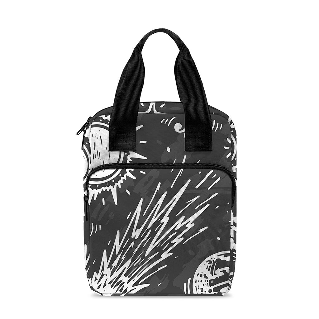 Black White Galaxy Outer Space Print Bible Tote Bag