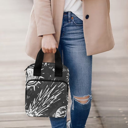 Black White Galaxy Outer Space Print Bible Tote Bag