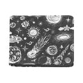 Black White Galaxy Outer Space Print Bifold Wallet