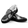 Black White Galaxy Outer Space Print Black Slip On Sneakers