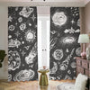 Black White Galaxy Outer Space Print Blackout Pencil Pleat Curtains